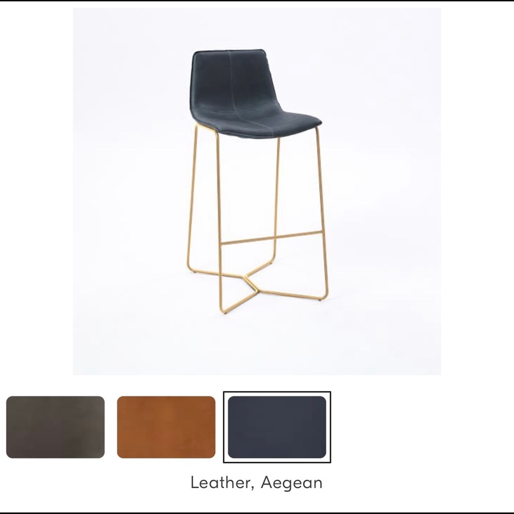 Slope Leather Counter Stools (x2)